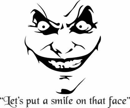 sr enterprises 66 cm let's put a smile on that face joker design(79x66) Self Adhesive Sticker