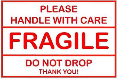 BlackDreams 10 cm Fragile Please Handle with Care & do not Drop Labels (4x2.5 inch (200 Stickers) Self Adhesive Sticker