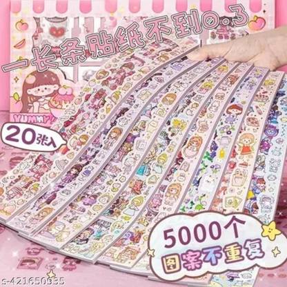 ydmart 15 cm Cute Cartoon Theme Kawaii Stickers 20 Pet Sheets Self Adhesive Sticker