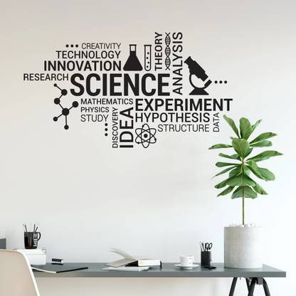 STIKHUB 60 cm Science innovation research technology sticker Self Adhesive Sticker