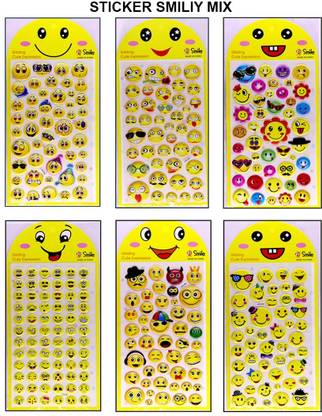 Vintager 22 cm Set Of 6 Emojis Craft Sticker Smiley Emoji Face Expression Stickers Non-Reusable Sticker
