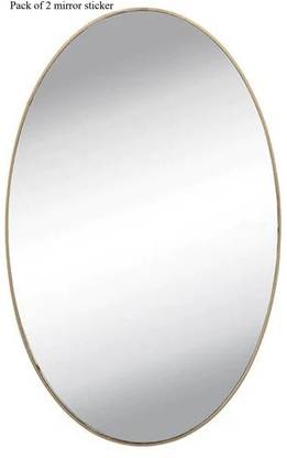 Virtu 12 inch Self adhesive oval size Sticker mirror for wall 30 cm x 20 cm Self Adhesive Sticker