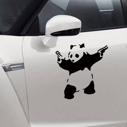 SnappyVinyl 10 cm Free shipping Panda Car Stickers Self Adhesive Sticker