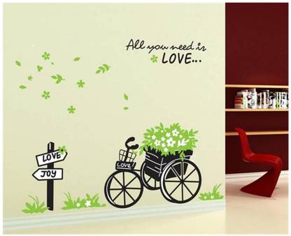 JAAMSO ROYALS 70 cm Smart Look Cycle Wall Decoration Self Adhesive Wall Sticker ( 50 CM X 70 CM ) Self Adhesive Sticker