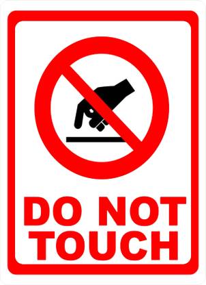 HindK 30.48 cm Safety warning do not touch sign or symbol stickers Self Adhesive Sticker