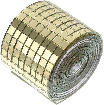 JILMAJ 40 inch Mosaic Mirror Roll - Square Mirror Tiles for Interior Decoration, DIY Disco Ball Self Adhesive Sticker