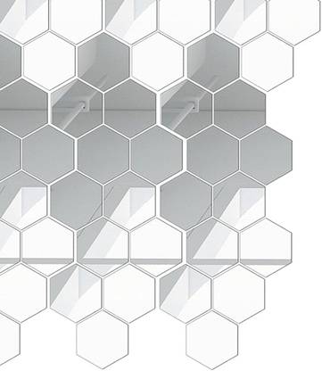 Abarro 12 cm mirror _wall mirror sticter_mirror_mirror_wALL HAXAGON Self Adhesive Sticker