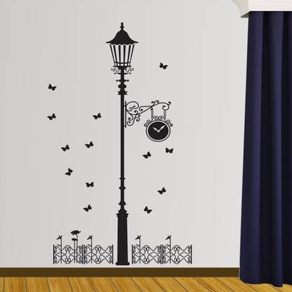 walkart 1 cm lamp post with clock design Removable Sticker