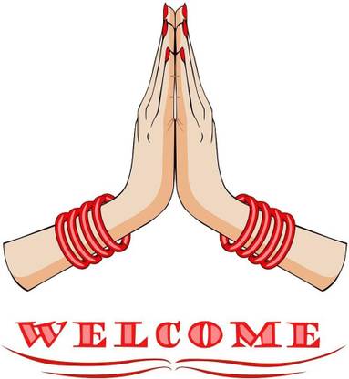 WALLDECORS 60.96 cm WELCOME HANDS IMAGE Self Adhesive Sticker