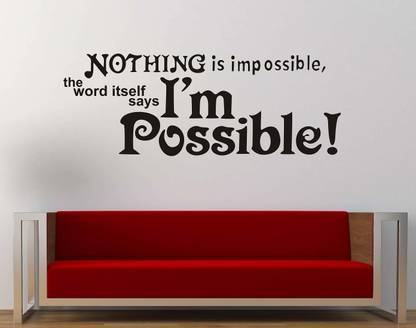 stylishdecor 70 cm n_newimpossible Self Adhesive Sticker