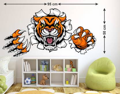 Tuffuk 95 cm 3d Graphic & Art | Wall Stickers | PVC Vinyl | Non-Reusable | Self Adhesive Sticker