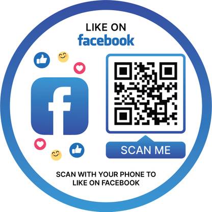 Scan Me 10 cm Facebook QR Code Sticker | Ready To Be Activated Instantly With Your FB URL | Self Adhesive Sticker