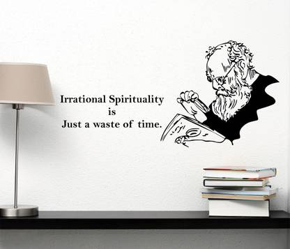 WALLDECORS 76.2 cm QUOTE BY PERIYAR WITH IMAGE STICKER Self Adhesive Sticker