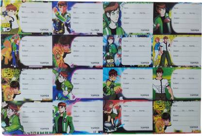 Super Easy Ben10 Design Name Slip Note Books Cartoon Stickers School Labels for Kids