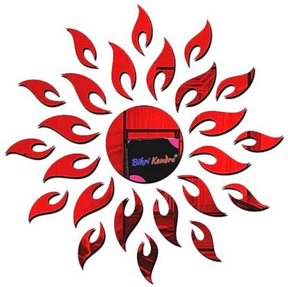 Chote Mote Seller 45 cm Sun Red 3D Mirror Stickers Wall Stickers Acrylic Stickers Self Adhesive Sticker