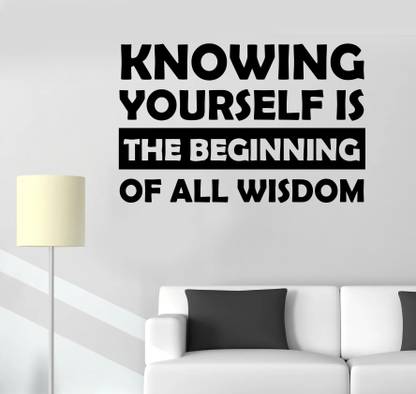 stylishdecor 100 cm Knowing yourself is the beginning of all wisdom Self Adhesive Sticker