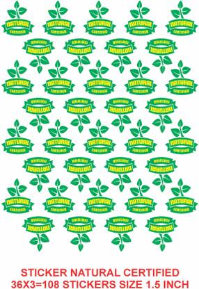 LABELS 3.8 cm NATURAL CERTIFIED Self Adhesive Sticker