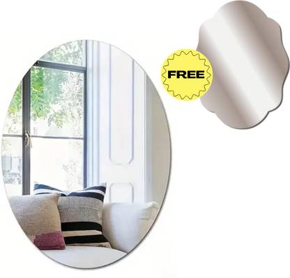 Magic Mirror Sticker KASHTABHAN 30 cm Oval Shape Magic Mirror Sticker – for Home & Bathroom ...