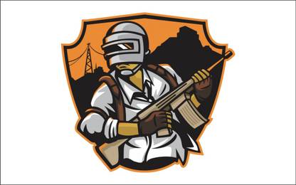 Art Kafe 51 cm PubG Gun Boy Sticker ( Size :- 22 X 20 inch ) Self Adhesive Sticker