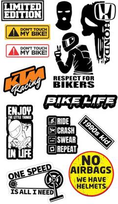 Yaduvanshi 5 cm COOL BIKER PHONE STICKERS Self Adhesive Sticker