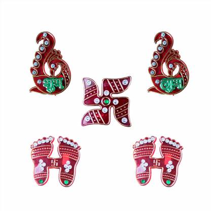 god & god's 15 cm Beautiful Diwali Peacock Combo Home Decoration Self Adhesive Sticker