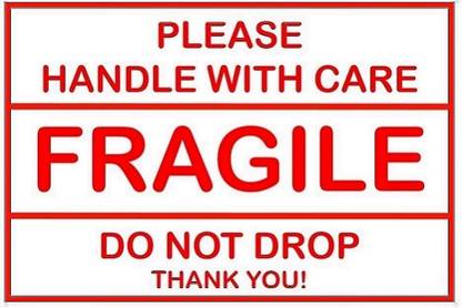 BlackDreams 10 cm Fragile Please Handle with Care & do not Drop Labels (4x6 inch (100 Stickers) Self Adhesive Sticker