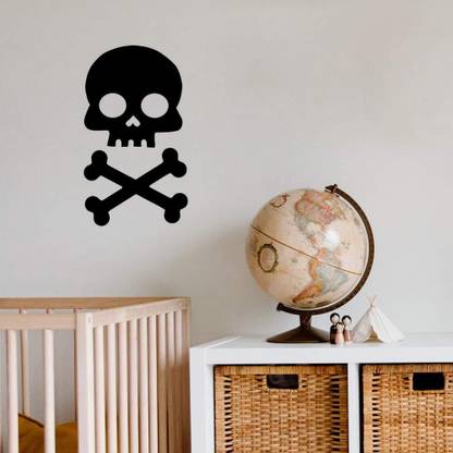 SnappyVinyl 29 cm Jolly Roger Skull Crossbones Pirate3 Self Adhesive Sticker