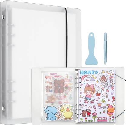 Climberty A5 Waterproof Sticker Collecting Binder 50 Sheet Album with Tools for Journaling Album