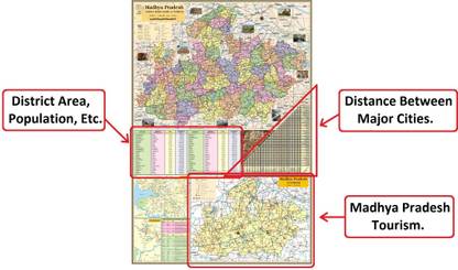(Pack of 2) MADHYA PRADESH MAP and INDIA MAP. Both Map Size : 100x70 Centimeter (40"x28" inch). With Important Fact and Figure. Ideal Map For Aspirant of UPSC , PCS , SSC , RAILWAY Exam and Other Competitive Exam. Updated Map. Paper Print