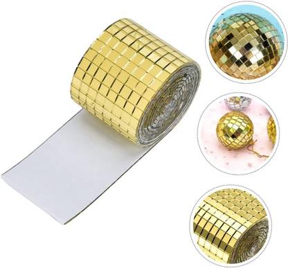 Ever Mall 100 cm Self-Adhesive Mirror Sticker Roll Square Glass Mirrors Mosaic Sticker for Crafts Self Adhesive Sticker