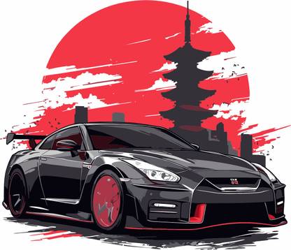 ArtfulDecals 60 cm Nissan car cool wall sticker Self Adhesive Sticker