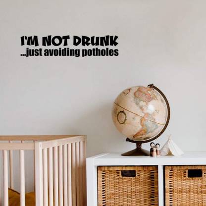 SnappyVinyl 29 cm Not Drunk Avoiding Potholes Self Adhesive Sticker