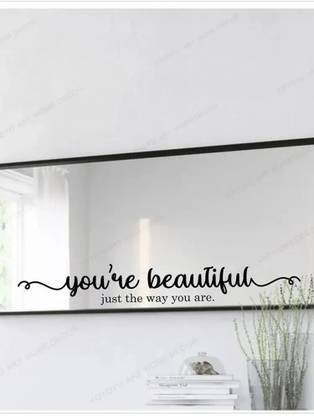 SnappyVinyl 9 cm You're Beautiful Just the Way You Are quote Self Adhesive Sticker
