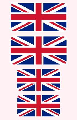 HindK 22 cm United Kingdom Flag Logo Sticker Pack Of 4 Self Adhesive Sticker
