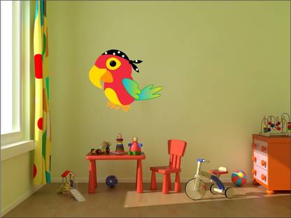 Epithet Studio 52 cm Colourful Don Parrot Wall StickerWall Sticker ASD Self Adhesive Sticker