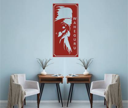 Nimmy Home Decor 120 cm God Waheguru Nanak Ji Sikh vinyl wallsticker for Temple & room wall decoration Self Adhesive Sticker