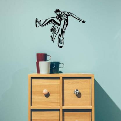 Xskin 29 cm Skateboarding Wall Decals, Easy to Apply and Remove Self Adhesive Sticker
