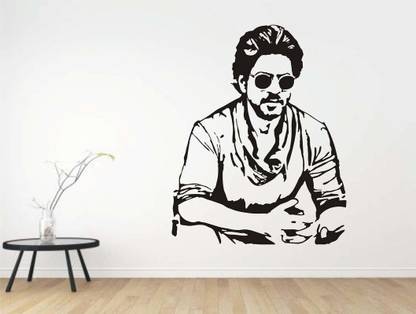 stylishdecor 190.5 cm sharukh khan wall new sticker on wollywood actor Self Adhesive Sticker