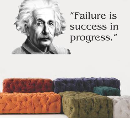 SAI DESIGNS 77 cm Failure is success in progress by Albert einstein(77x46) Self Adhesive Sticker