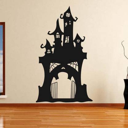 Xskin 59 cm Haunted Castle Skull Scary Halloween Self Adhesive Sticker