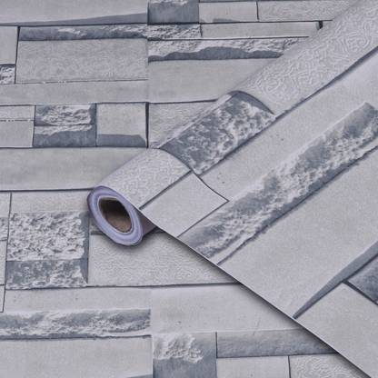 Flipkart SmartBuy Vinyl Floral & Botanical Grey Wallpaper