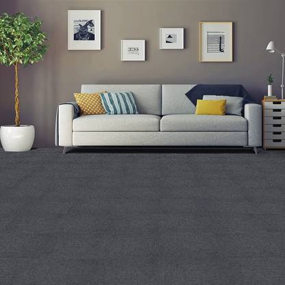 WallBerry 30 cm X 30 cm x 6mm x 5 Tiles (Area Cover 5 Sq. Feet)Ribbed Floor Carpet Tiles Self Adhesive Sticker