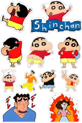 sethienterprise 4 cm SHINCHAN STICKER for Laptop/Mobile/Mobile/Journal/Diary etc. Self Adhesive Sticker