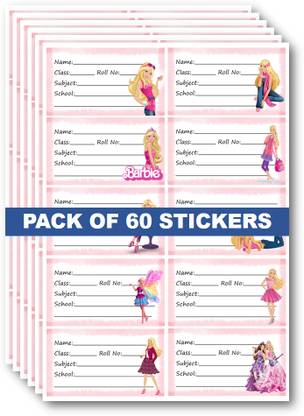 Lopo 10 cm Barbie Name Sticker for Book Self Adhesive Sticker