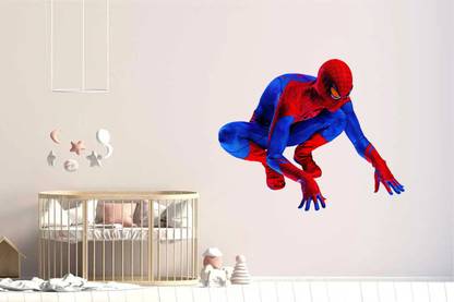 skgraphics 60 cm Spider man sitting wall sticker Self Adhesive Sticker