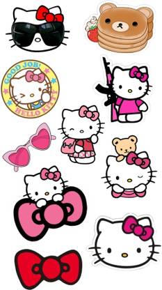 Yaduvanshi 5 cm HELLO KITTY STICKERS Self Adhesive Sticker