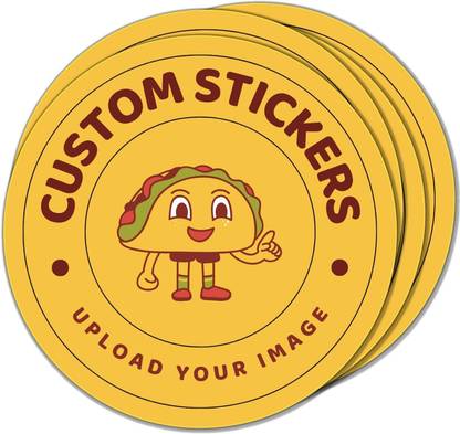Printpedia 1.25 inch Custom Stickers Self Adhesive Sticker