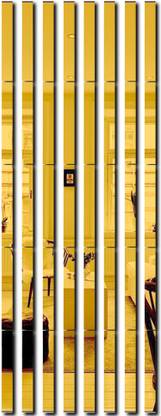 Chote Mote Seller 24 cm Strip 60 Golden Mirror Sticker for wall, acrylic sticker for wall Self Adhesive Sticker