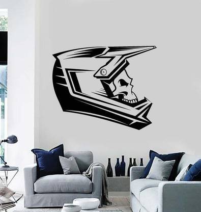 Xskin 27 cm l Motocross Helmet Skull Self Adhesive Sticker