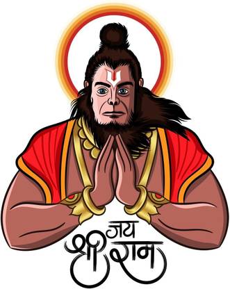 Décor Kraft 58 cm Lord Hanuman Wall Sticker & Decal Self Adhesive Sticker